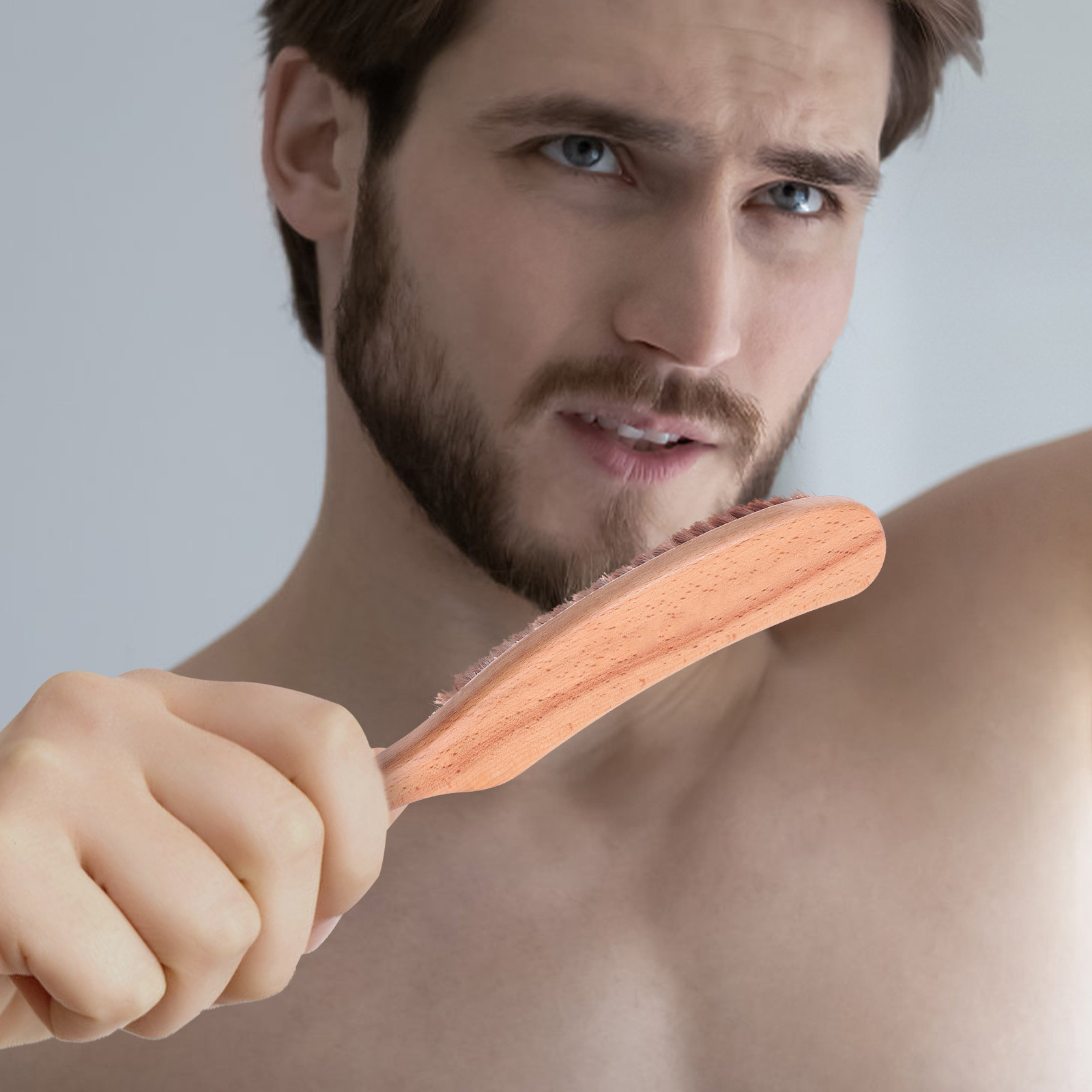 Men'S Grooming And Style - 1 Adet Premium Naylon Sakal Fırçası,