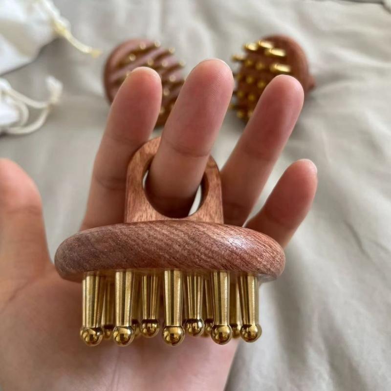 Comb Fine Tooth - Bakır Sandal Ağacı Meridyenleri İnce Dişli